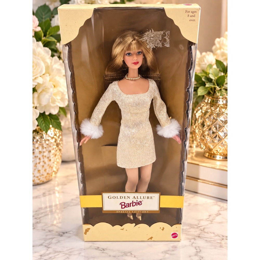 1999 Golden Allure Barbie Special Edition Doll Blonde Holiday Glam Vtg Mattel